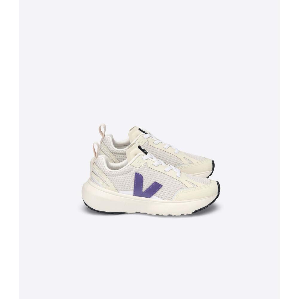 Veja CANARY ELASTIC LACE Loopschoenen Kinderen Beige/Purple | BE 709YXF